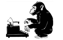Affe an einer Schreibmaschine